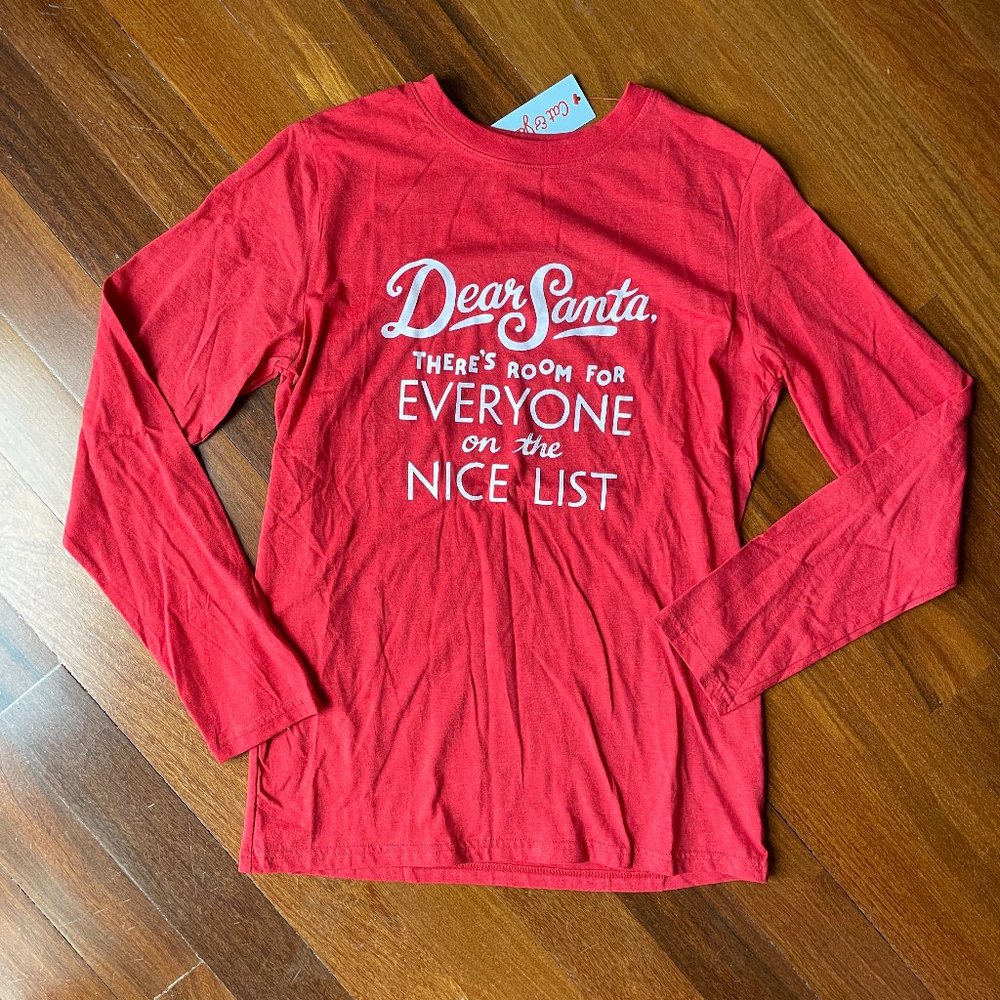 NEW Dear Santa Nice 14-16 Long Sleeve Holiday T-shirt